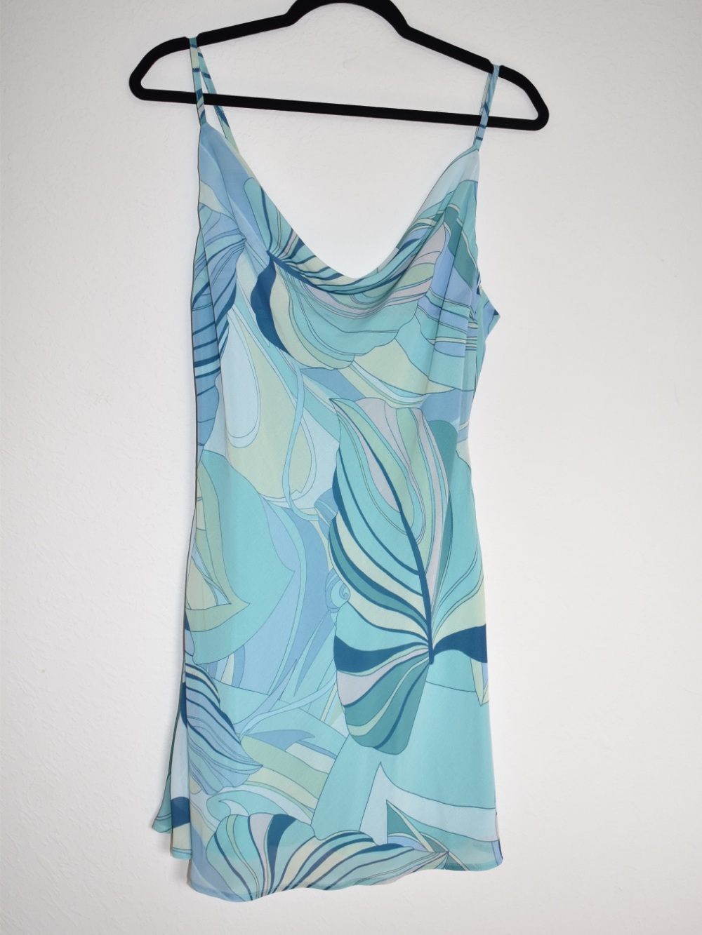 NWT Olia Blue Multi Abstract Print Mini Dress Size Large 🌊💙
